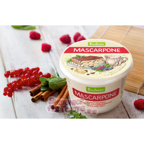 Сыр сливочный Маскарпоне Bonfesto, 500 г Сыр сливочный Маскарпоне Bonfesto, 500 г