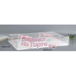Коробка с пьедесталом и прозрачным куполом 60*40*19 см, белая